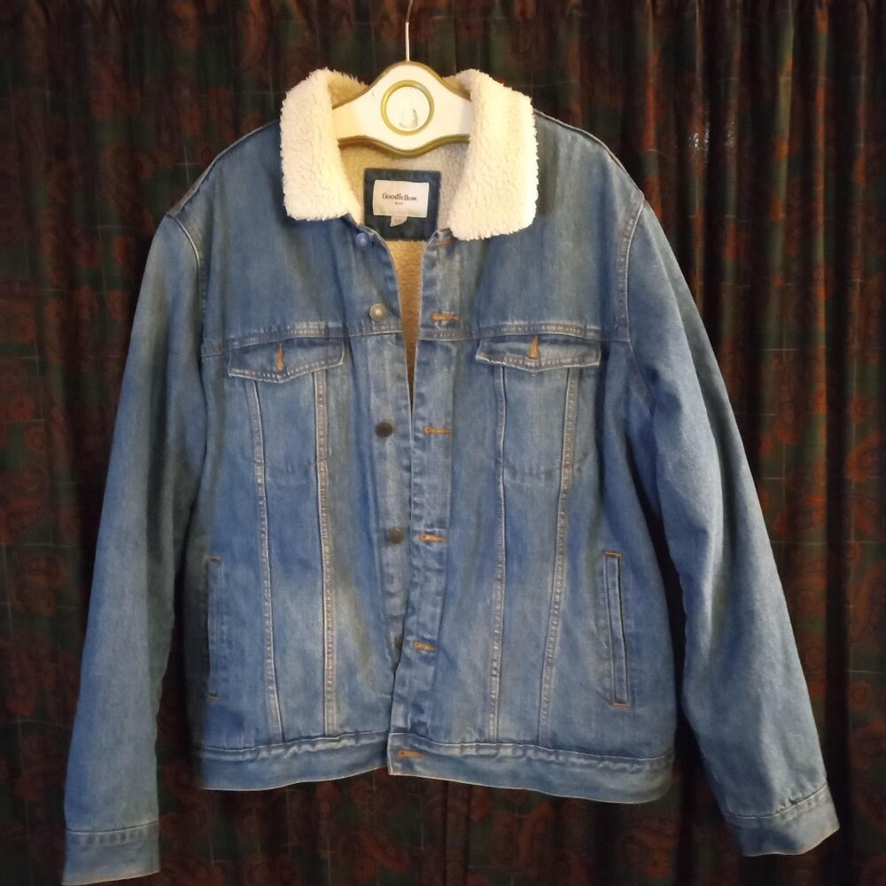 Goodfellow & Co.  Sherpa lined denim jean jacket Size XXL NWOT - Picture 5 of 10